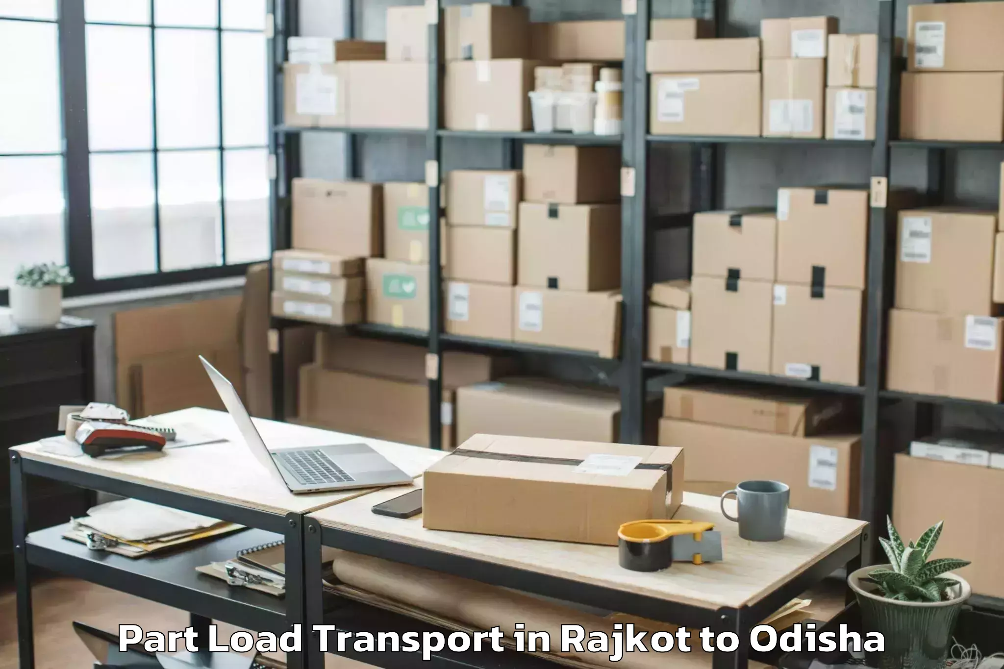 Trusted Rajkot to Delang Part Load Transport